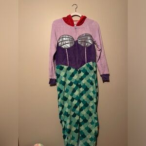 Disney - The Little Mermaid One Piece Hooded Pajamas - Size S